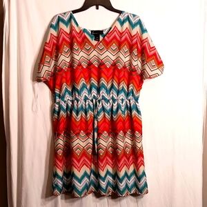 Pre-owned lane Bryant multi color waistband dress